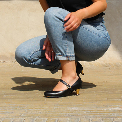 BIRGITTE - Sort/nappa