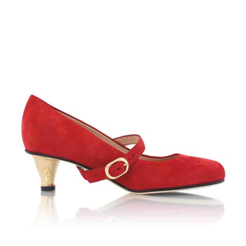 Buy Red Shoe Gold Heel